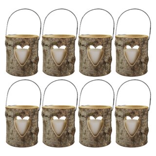 8er Pack Ebersbacher Holzlaternen klein (Ø x H) 100 x 120 mm