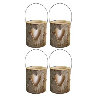 4er Pack Ebersbacher Holzlaternen groß (Ø x H) 160 x 180 mm