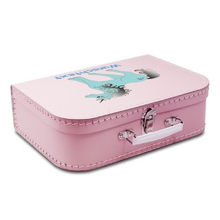 Kinderkoffer 35 cm rosa mit Einhorn blau und Wunschname