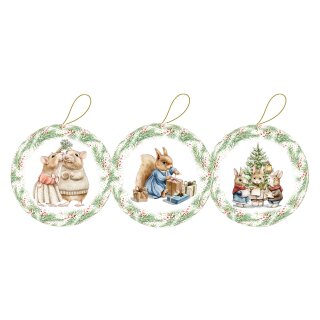 3er Set Weihnachtskugeln zum Befüllen Ø 10 cm "Unterm Mistelzweig"