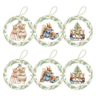 6er Set Weihnachtskugeln zum Befüllen Ø 10 cm "Unterm Mistelzweig"