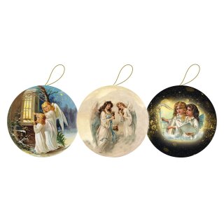 3er Set Weihnachtskugeln zum Befüllen Ø 8 cm "Himmelsfreuden"