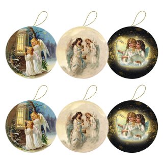 6er Set Weihnachtskugeln zum Befüllen Ø 8 cm "Himmelsfreuden"