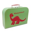 Kinderkoffer 25 cm hellgrün mit Dino rot und Wunschname