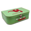 Kinderkoffer 30 cm hellgrün mit Dino rot und Wunschname