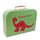 Kinderkoffer 30 cm hellgrün mit Dino rot und Wunschname