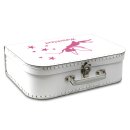 Kinderkoffer 20 cm weiß mit Fee pink und Wunschname