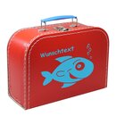 Kinderkoffer 30 cm rot mit Fisch hellblau und Wunschname