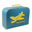 Kinderkoffer 35 cm petrol mit Flugzeug und Wunschname