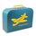 Kinderkoffer 35 cm petrol mit Flugzeug und Wunschname