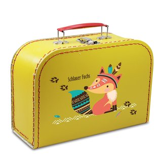 Kinderkoffer 35 cm gelb mit Fuchs