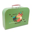 Kinderkoffer 30 cm hellgrün mit Fuchs und Wunschname