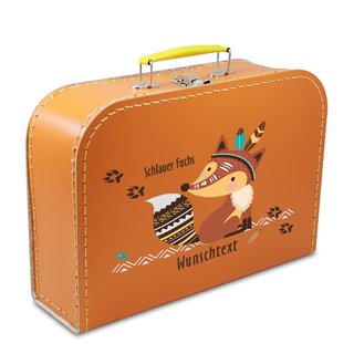 Kinderkoffer 40 cm orange mit Fuchs und Wunschname