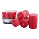 Ebersbacher rustikale Stumpenkerzen im 4er Tray Rot...