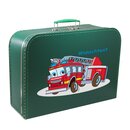 Kinderkoffer 40 cm dunkelgrün mit Feuerwehr und...