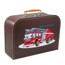 Kinderkoffer 20 cm braun mit Feuerwehr und Wunschname