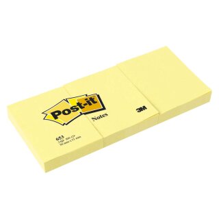 Post-it® Haftnotizen - 38 x 51 mm, gelb, 100 Blatt