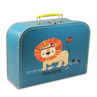 Kinderkoffer 35 cm petrol mit Löwe und Wunschname