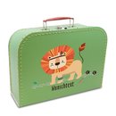 Kinderkoffer 30 cm hellgrün mit Löwe und Wunschname