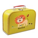 Kinderkoffer 25 cm gelb mit Löwe und Wunschname