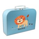 Kinderkoffer 20 cm blau mit Löwe und Wunschname