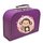 Kinderkoffer 25 cm violett mit Affe und Blumenborde
