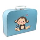 Kinderkoffer 25 cm blau mit Affe