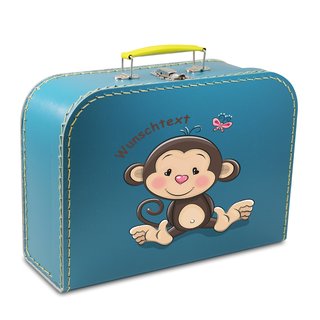 Kinderkoffer 40 cm petrol mit Affe und Wunschname