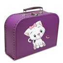 Kinderkoffer 30 cm violett mit Katze
