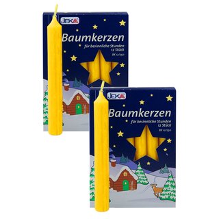 2er Pack Baumkerzen natur ca. 15 x 125 mm (2 x 12 Stück)
