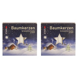 2er Pack Baumkerzen weiß ca. 14 x 110 mm (2 x 16 Stück)