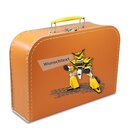 Kinderkoffer 25 cm orange mit Roboter und Wunschname