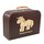 Kinderkoffer 40 cm braun mit Pony beige und Wunschname