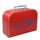 Pappkoffer 45 cm rot mit Herzen dunkelblau und Wunschname