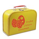 Pappkoffer 35 cm "Frohe Ostern" gelb mit Wunschname
