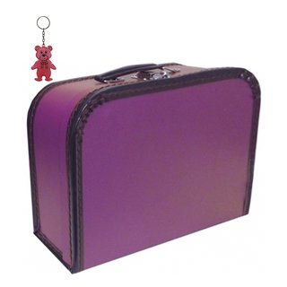 Kinderkoffer (mit Borde) violett 40 cm inkl. 1 Reflektorbärchen