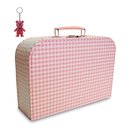 Kinderkoffer rosa/weiß kariert 45 cm inkl. 1...