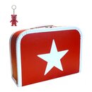 Kinderkoffer (mit Borde) rot mit Stern 30 cm inkl. 1...