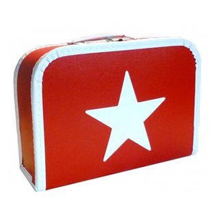 Kinderkoffer (mit Borde) rot mit Stern 45 cm inkl. 1 Reflektorbärchen