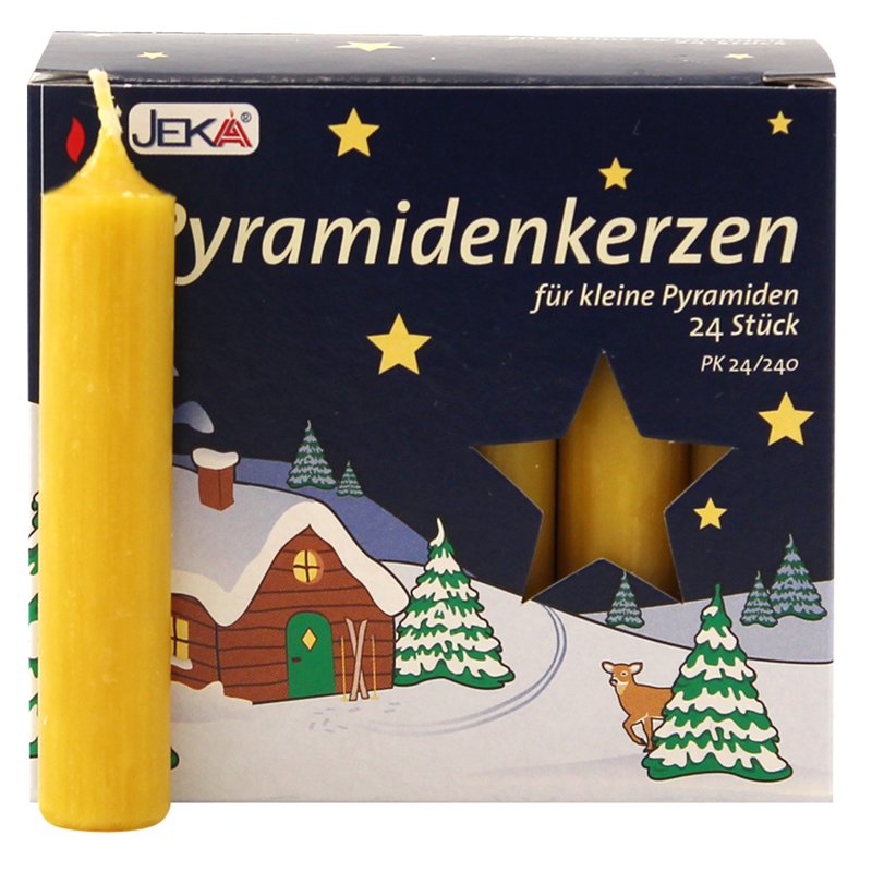 16er Pack Pyramidenkerzen Klein - Naturfarben 14x74mm (800 Stück)