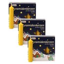 3er Pack Pyramidenkerzen klein, natur ca. 14 x 74 mm (3 x...