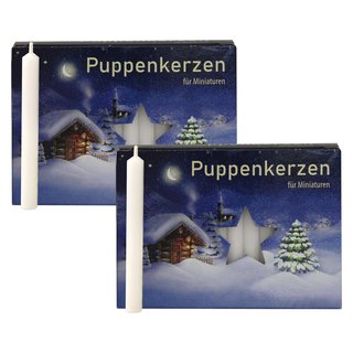 2er Pack Puppenkerzen weiß ca. 7 x 65 mm (2 x 40 Stück)