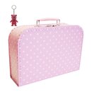 Kinderkoffer rosa mit weißen Punkten 35 cm inkl. 1...