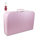 Kinderkoffer rosa mit weißen Punkten 45 cm inkl. 1...
