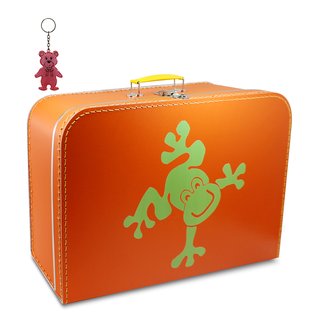 Kinderkoffer orange mit Frosch 45 cm inkl. 1 Reflektorbärchen