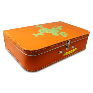 Kinderkoffer orange mit Frosch 45 cm inkl. 1 Reflektorbärchen