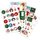 80 Weihnachtsaufkleber XMAS mit verschiedenen Motiven und Größen