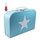 Kinderkoffer hellblau mit Stern 30 cm inkl. 1 Reflektorbärchen