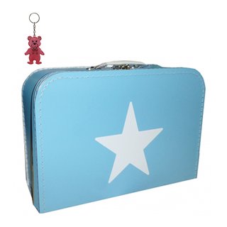 Kinderkoffer hellblau mit Stern 40 cm inkl. 1 Reflektorbärchen