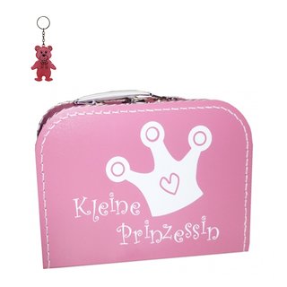 Kinderkoffer pink mit Krone Kleine Prinzessin 20 cm inkl. 1 Reflektorbärchen